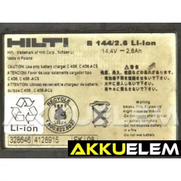 AKKUFELÚJÍTÁS Hilti B 144 / 2,6 Lithium Ion