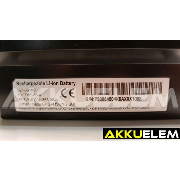 AKKUFELÚJÍTÁS Samsung kerékpár akkumulátor SDI-3610C, 36V 10Ah