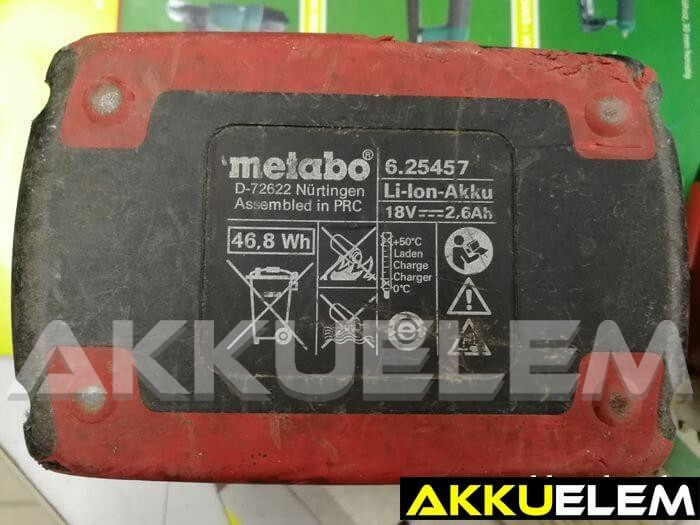 AKKUFELÚJÍTÁS Metabo 18V 3Ah Li-Ion akkupakk 6.25457