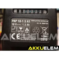 AKKUFELÚJÍTÁS PAP 18-1.5 A1 Li-Ion akku, 18V 2Ah