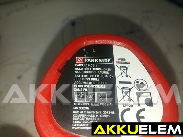 AKKUFELÚJÍTÁS Parkside PABS 10.8V C2-1 (2100mAh  felújítva)