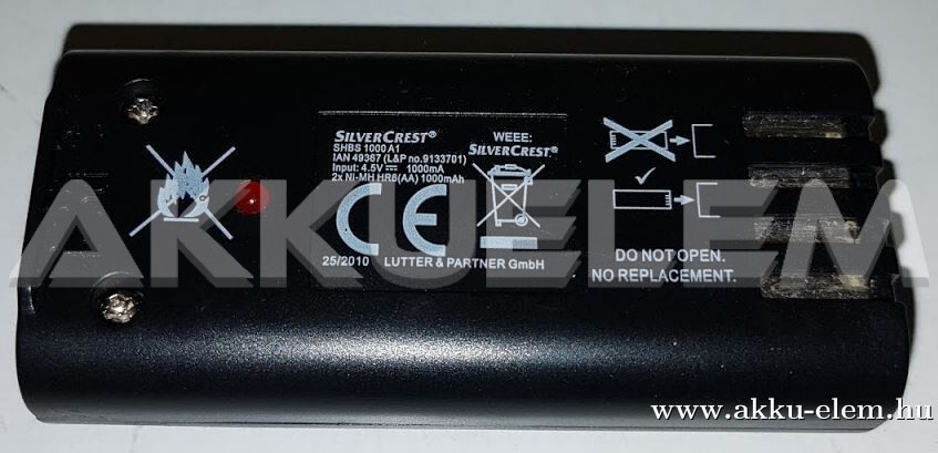 AKKUFELÚJÍTÁS Silver Crest SHBS 1000 A1 2.4V 1000mAh