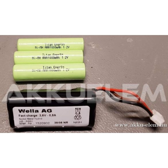 AKKUFELÚJÍTÁS Wella AG, 1520902, 3808NR, 3.6V 1000mAh