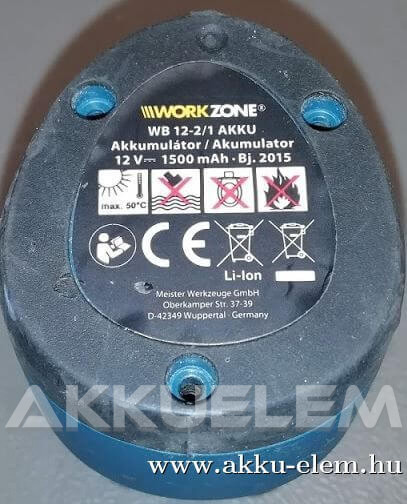 AKKUFELÚJÍTÁS Workzone 12V 1,5Ah Li-Ion, WB 12-2/1