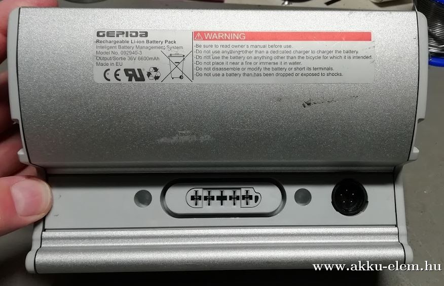 AKKUFELÚJÍTÁS GEPIDA Kerékpár akkupakk 36V 6600mAh (7500mAh) 092940-3
