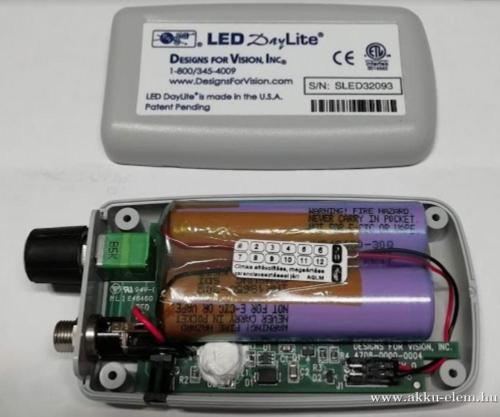 AKKUFELÚJÍTÁS LED DayLite DEVI-LEDS, 7.2V 3000mAh lámpa akkupakk