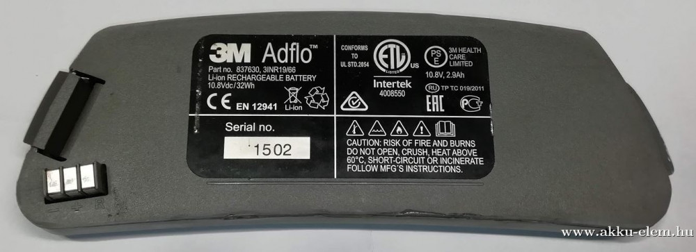 AKKUFELÚJÍTÁS  ADFLO, 3M, 10.8V 2.9Ah (felújítva 3400mAh) 837630 3INR19/66