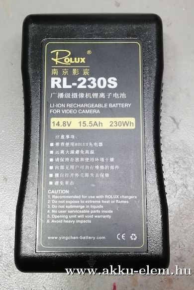 AKKUFELÚJÍTÁS Rolux RL-230S kamera akku 14.4V 15.6Ah