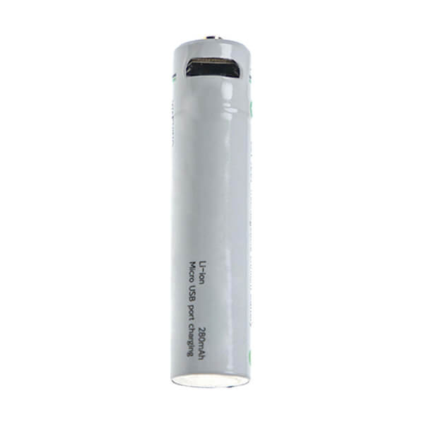 AAA cella microUSB csatlakozó 280mAh Li-Ion utángyártott akkumulátor
