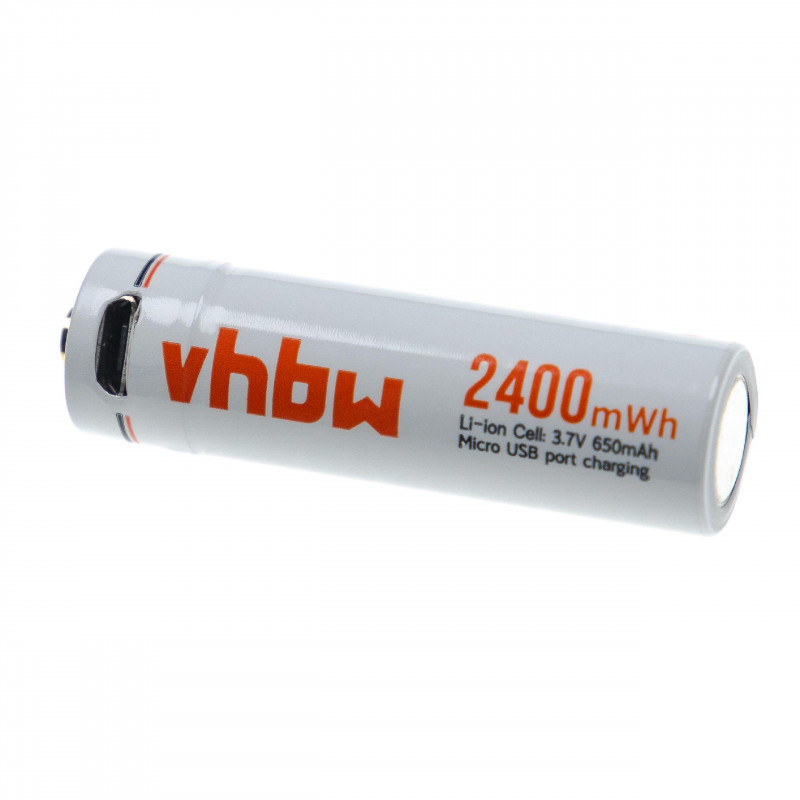 AA cella microUSB csatlakozó 650mAh Li-ion utángyártott akkumulátor