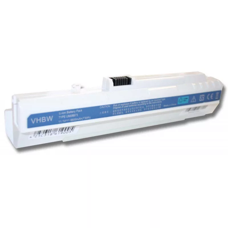 Acer Aspire One fehér 6600mAh utángyártott akkumulátor Acer Aspire One fehér 6600mAh utángyártott akkumulátor