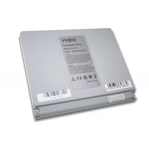 Apple Macbook 15' A1175 ezüst 5500mAh utángyártott akkumulátor - VHBW