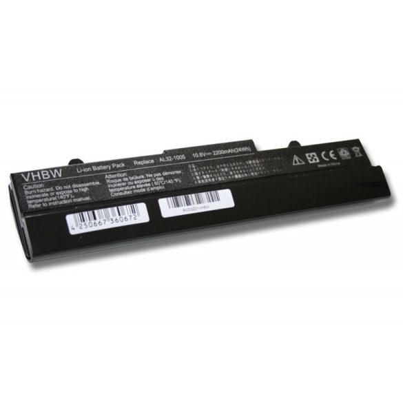 ASUS EEE-PC 1005 1005HA fekete 2200mAh utángyártott akkumulátor