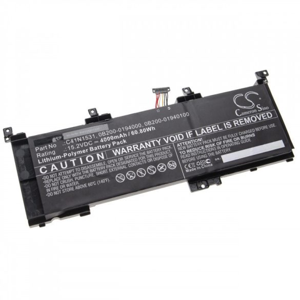 Asus GL502VS-GZ422T C41N1531 4000mAh utángyártott akkumulátor