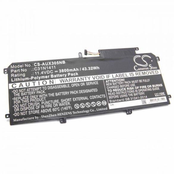 Asus Zenbook UX305 3800mAh utángyártott akkumulátor