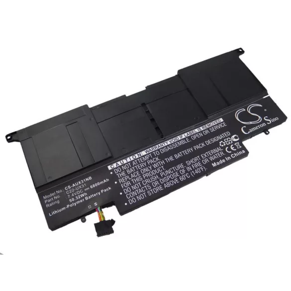 ASUS Zenbook UX31 UX31A UX31E 6800mAh utángyártott akkumulátor - VHBW