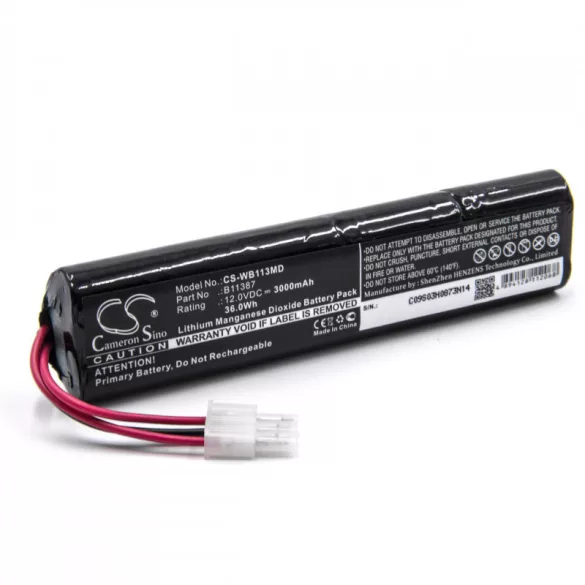 Welch-Allyn AED 10 12V 3000mAh utángyártott akkumulátor - VHBW