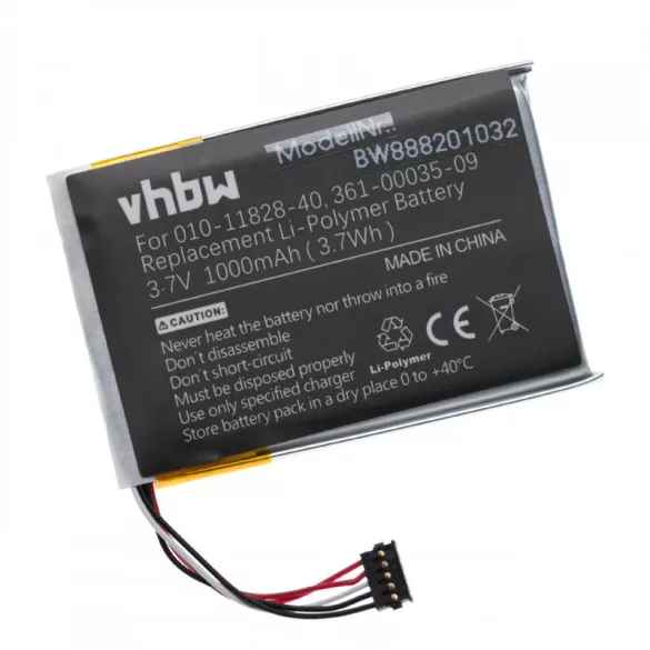 Garmin T 5 mini, 010-11828-40 1000mAh utángyártott akkumulátor - VHBW
