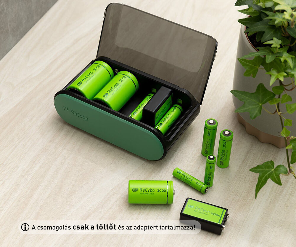 GP Recyko B631 univerzális akkutöltő powerbank AA/AAA/C/D/9V