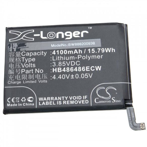 Huawei LYA-AL00, HB486486ECW, 4100mAh utángyártott akkumulátor