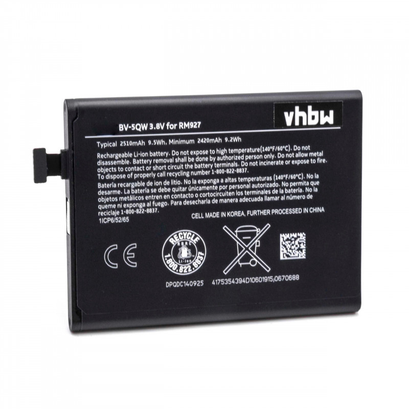 Nokia / Microsoft Lumia 929, 930, BV-5QW 2510mAh utángyártott akkumulátor