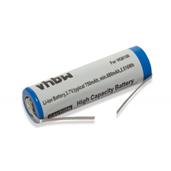 Philips HQ8100 3.7V, Li-Ion, 750mAh utángyártott akkumulátor