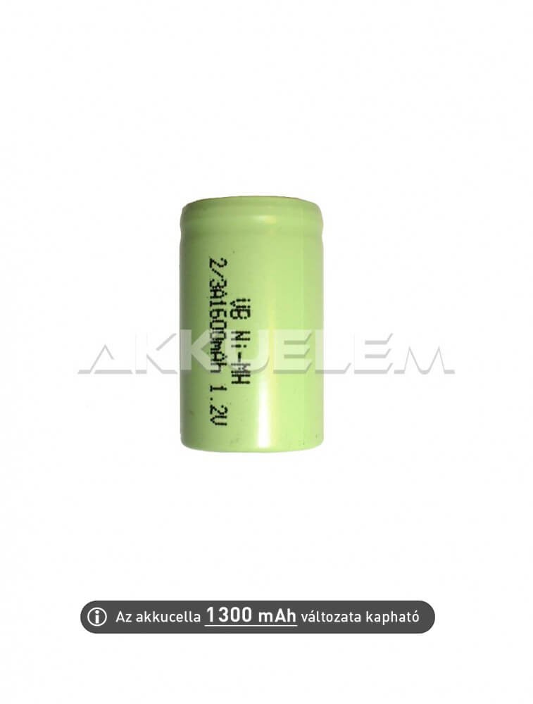 1300mAh 2/3AF ipari akkumulátor Ni-MH 1,2V