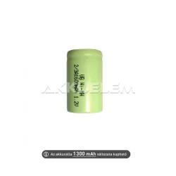 1300mAh 2/3AF ipari akkumulátor Ni-MH 1,2V