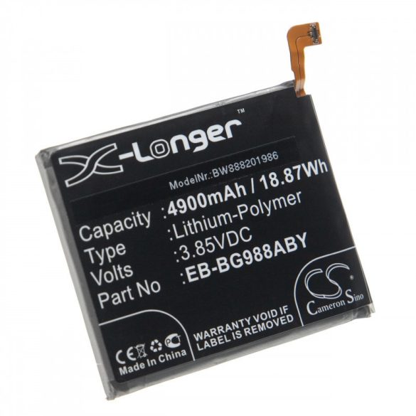 Samsung Galaxy S20 Ultra, EB-BG988ABY, 4900mAh utángyártott akkumulátor