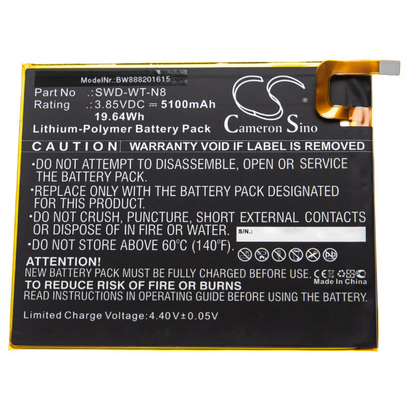 Samsung Galaxy Tab A 8.0 2019, SWD-WT-N8, 5100mAh utángyártott akkumulátor