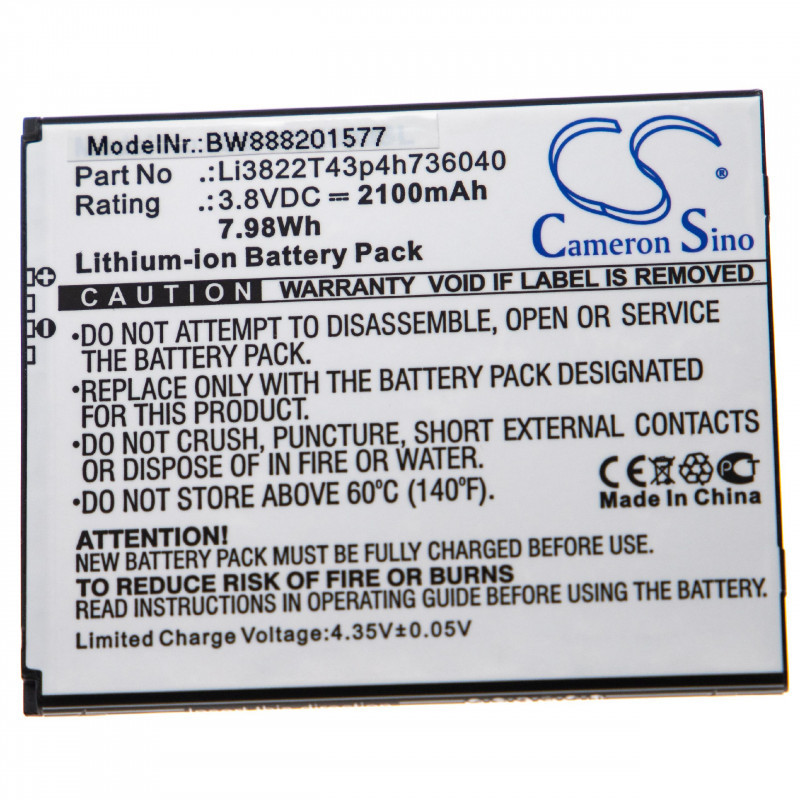 Vodafone Smart E8, Li3822T43p4h736040, 2100mAh utángyártott akkumulátor