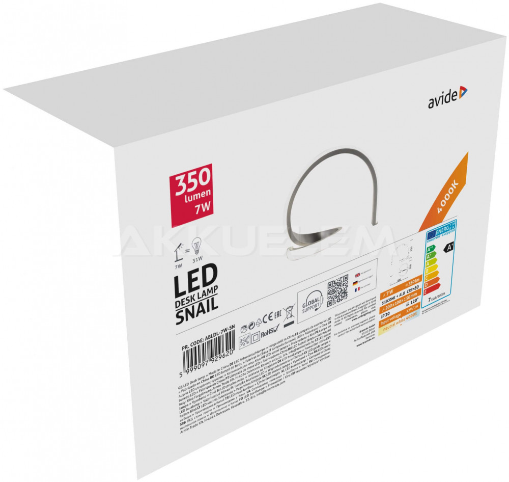 Avide SNAIL 7W asztali lámpa 4000K