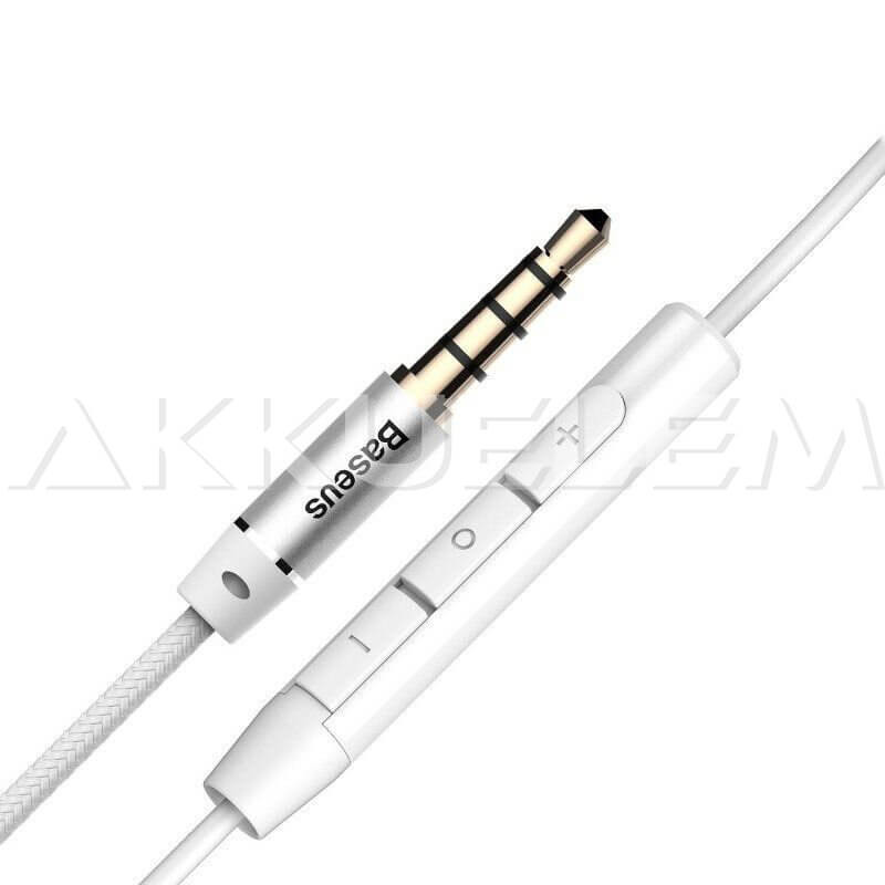 Baseus Encok H06 fülhallgató mikrofonnal 105dB 120cm Fehér