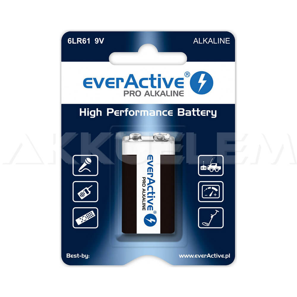 everActive Pro Alkaline 9V 6LR61 alkáli elem 1604 