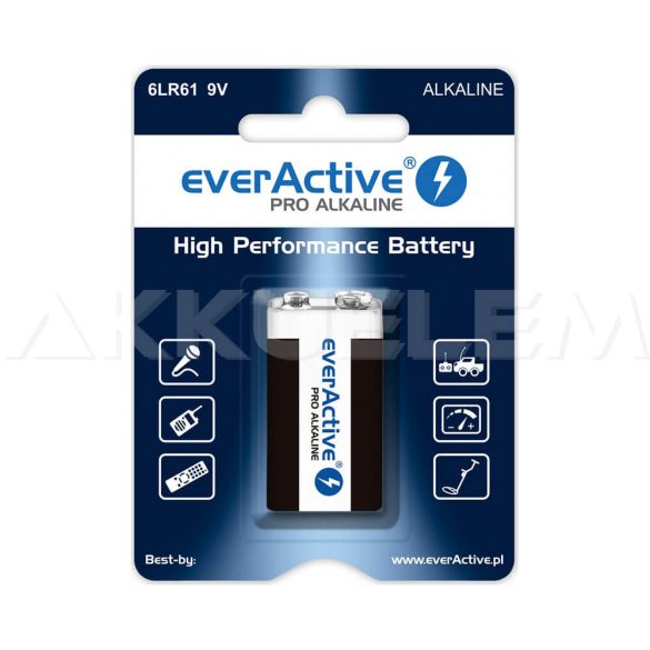 everActive Pro Alkaline 9V 6LR61 alkáli elem 1604 