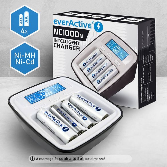 everActive NC-1000m NiMh töltő 1-4/ AA-AAA USB-C