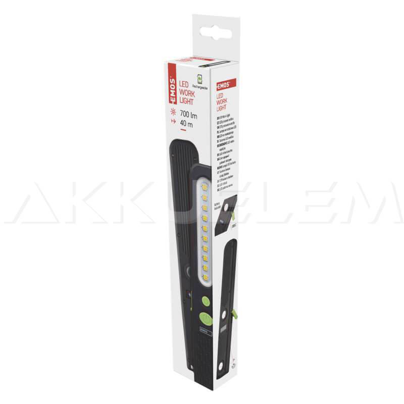 P4538 SMD LED + LED 700lm szerelőlámpa 1200mAh tölthető Li-ion akkuval