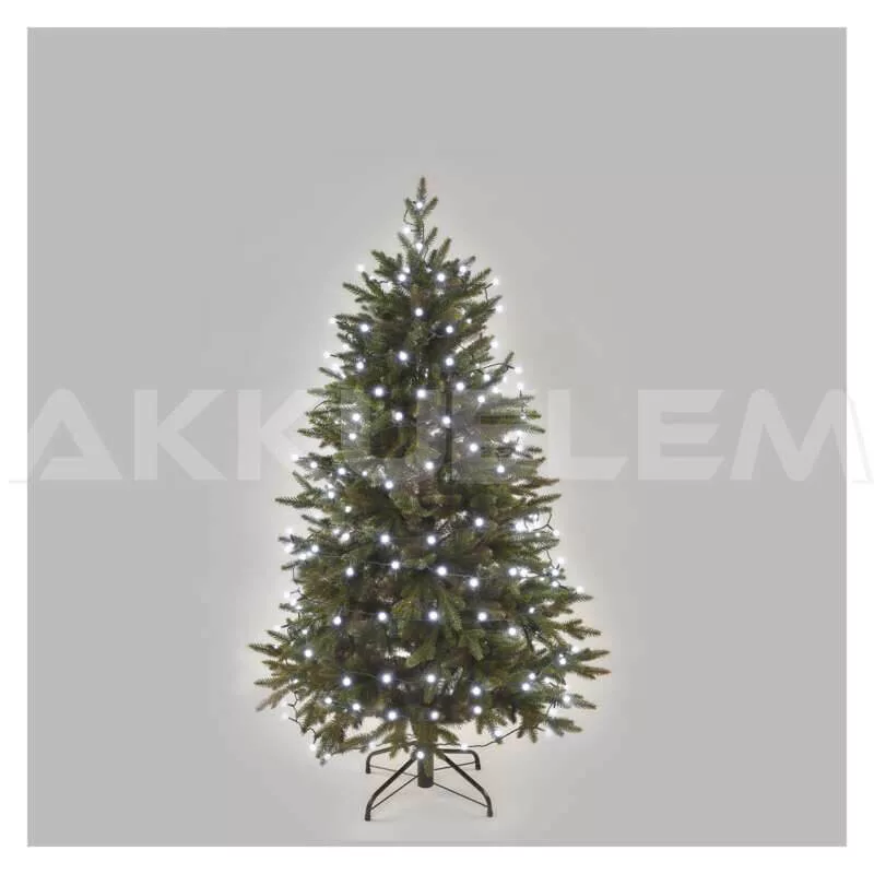 Karácsonyi füzér CHERRY 200 LED fehér 8 mode 20+5m IP44 230V adapterrel beltéri