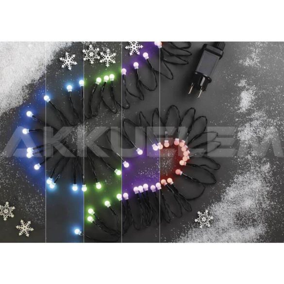 Karácsonyi fényfüzér 96LED 8m színes IP44 távirány D5AA01