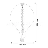 Avide Jumbo Filament E27 LED 8W Akashi 160*270mm Smoky 2400K dimm