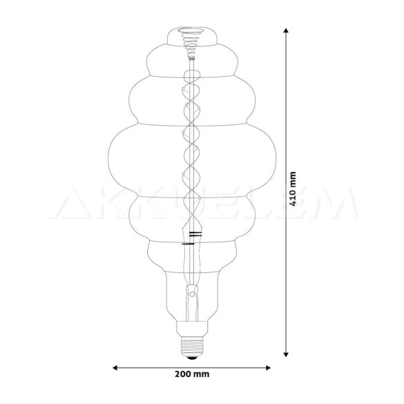 Avide Jumbo Filament E27 LED 8W Bixby 200*410mm Amber 2400K dimm