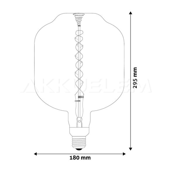 Avide Jumbo Filament E27 LED 8W Ross 180*295mm Amber 2400K dimm