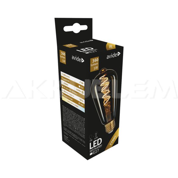 Avide Dekor Soft Filament E27  ST58 5W EW 2700K nosztalgia izzó