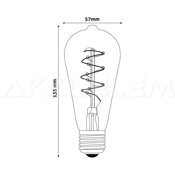 Avide Dekor Soft Filament E27  ST58 5W EW 2700K nosztalgia izzó