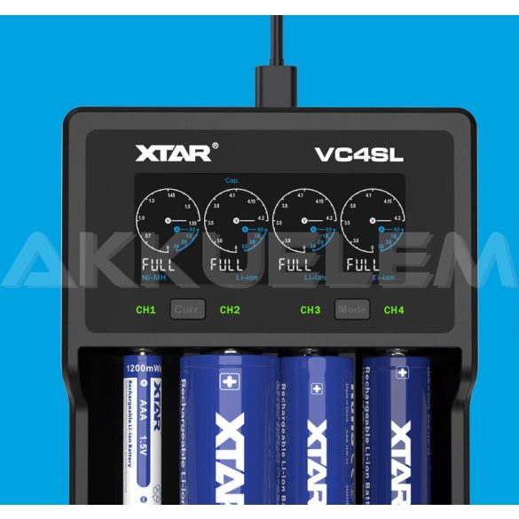 XTAR VC4SL univerzális akkumulátor töltő