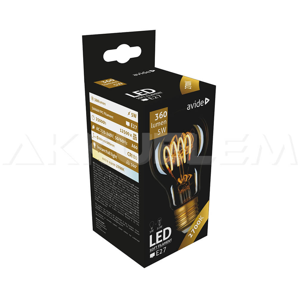 Avide Dekor Soft Filament Globe 5W E27 360° eW 2700K nosztalgia izzó