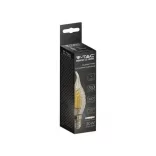 V-TAC E14 4W 2200K 350lm filament csavart bordás gyertyaláng A+ SKU7116