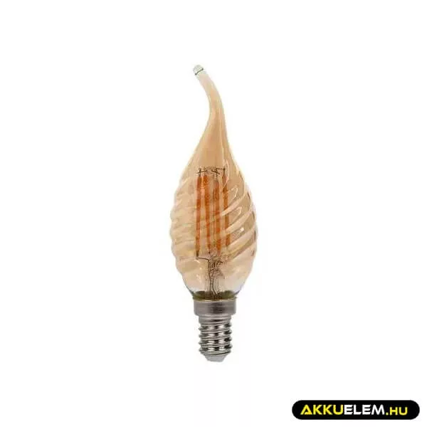 V-TAC E14 4W 2200K 350lm filament csavart bordás gyertyaláng A+ SKU7116