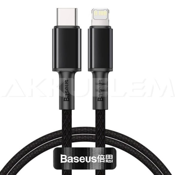 Baseus USB-C/iPhone Lightning kábel 1m fekete 20W