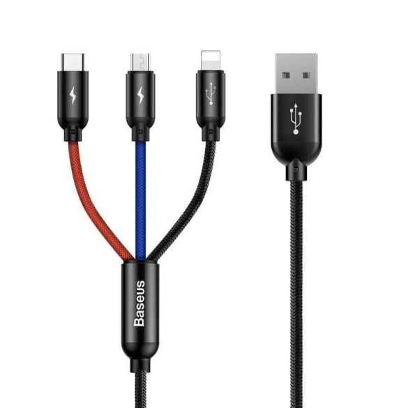 Baseus USB / USB-C / Lightning / microUSB 3in1 kábel USB 3,5A 1,2m